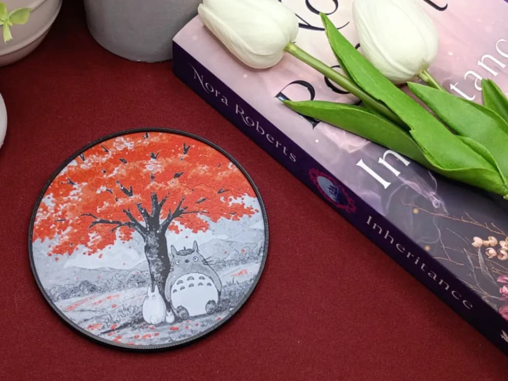 Springtime Totoro Coaster by 3djd HueForge model: Springtime Totoro Coaster by 3djd