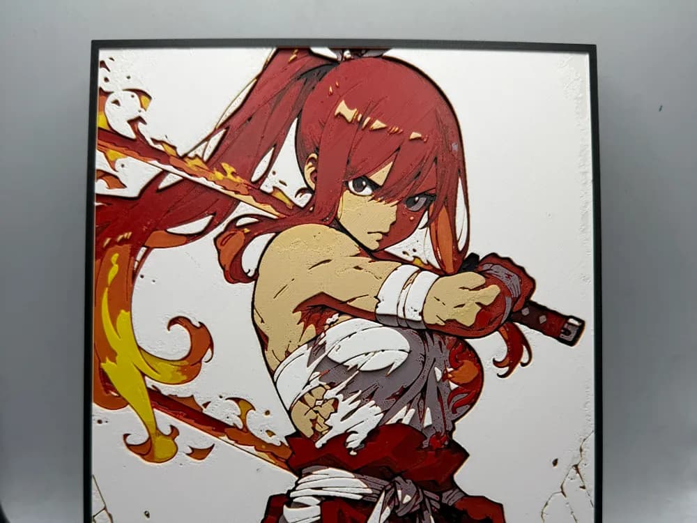 Erza Scarlet Clear Heart by MonkeyForge 3D HueForge model: Erza Scarlet Clear Heart by MonkeyForge 3D