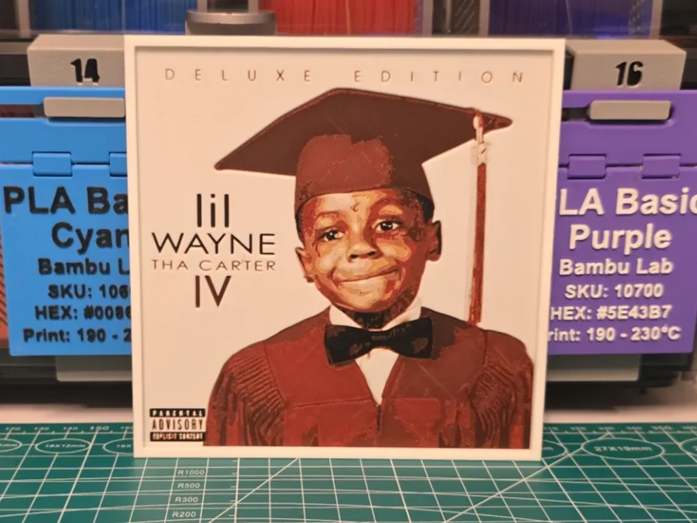 Lil Wayne "Tha Carter IV" Album - Hueforge Art by Lumpy3D HueForge model: Lil Wayne "Tha Carter IV" Album - Hueforge Art by Lumpy3D