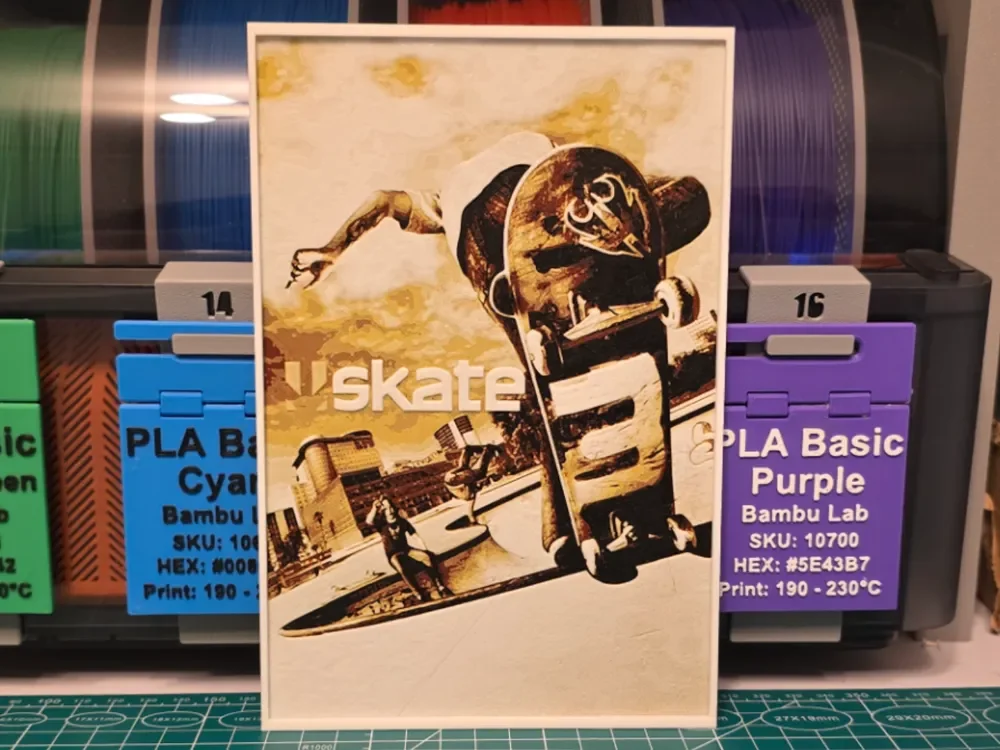 Skate 3 Game Poster - Hueforge Art by Lumpy3D HueForge model: Skate 3 Game Poster - Hueforge Art by Lumpy3D
