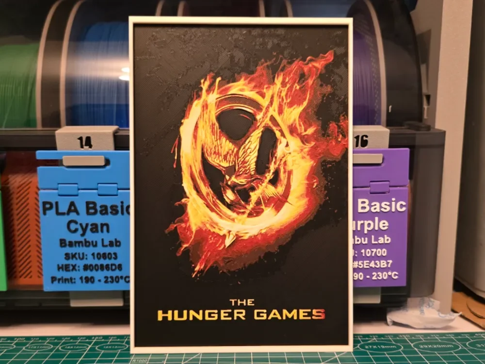 The Hunger Games Movie Poster - Hueforge Art by Lumpy3D HueForge model: The Hunger Games Movie Poster - Hueforge Art by Lumpy3D