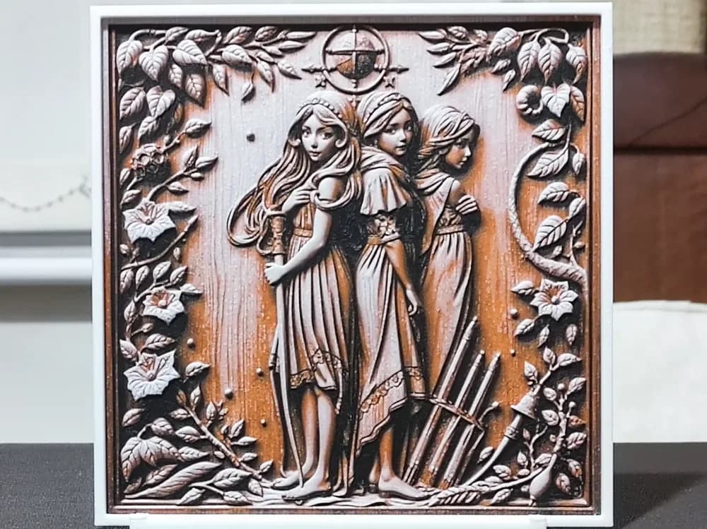 Wood Carving Innocence - HueForge 3 Color by BoDad HueForge model: Wood Carving Innocence - HueForge 3 Color by BoDad