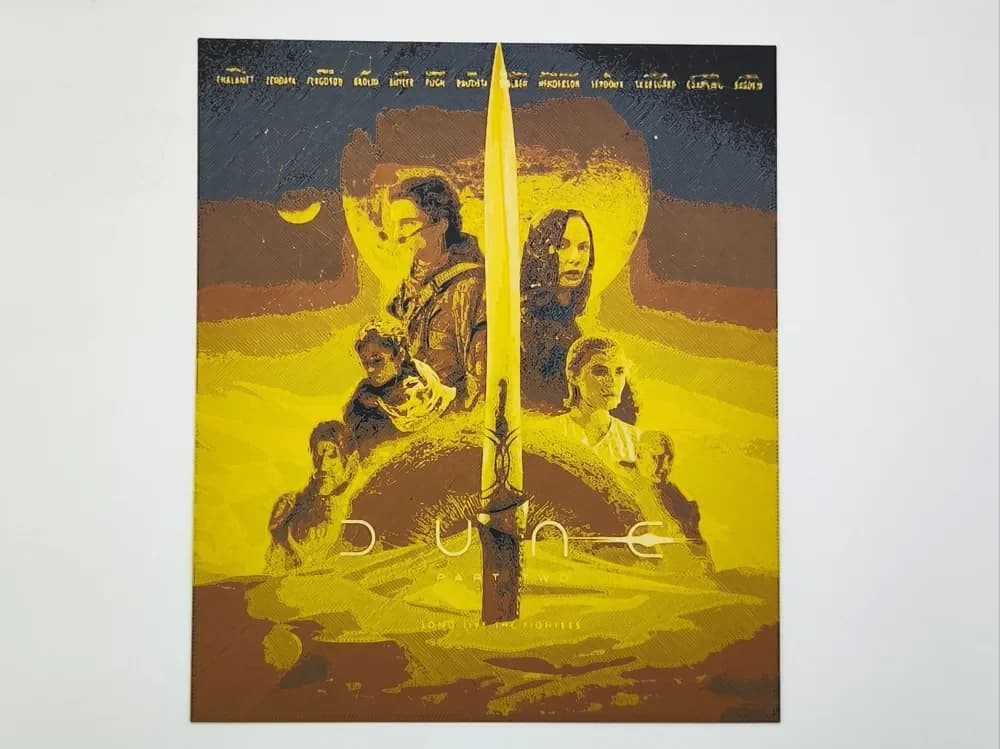 Dune 2 poster - Hueforge by Altf4-Formation HueForge model: Dune 2 poster - Hueforge by Altf4-Formation