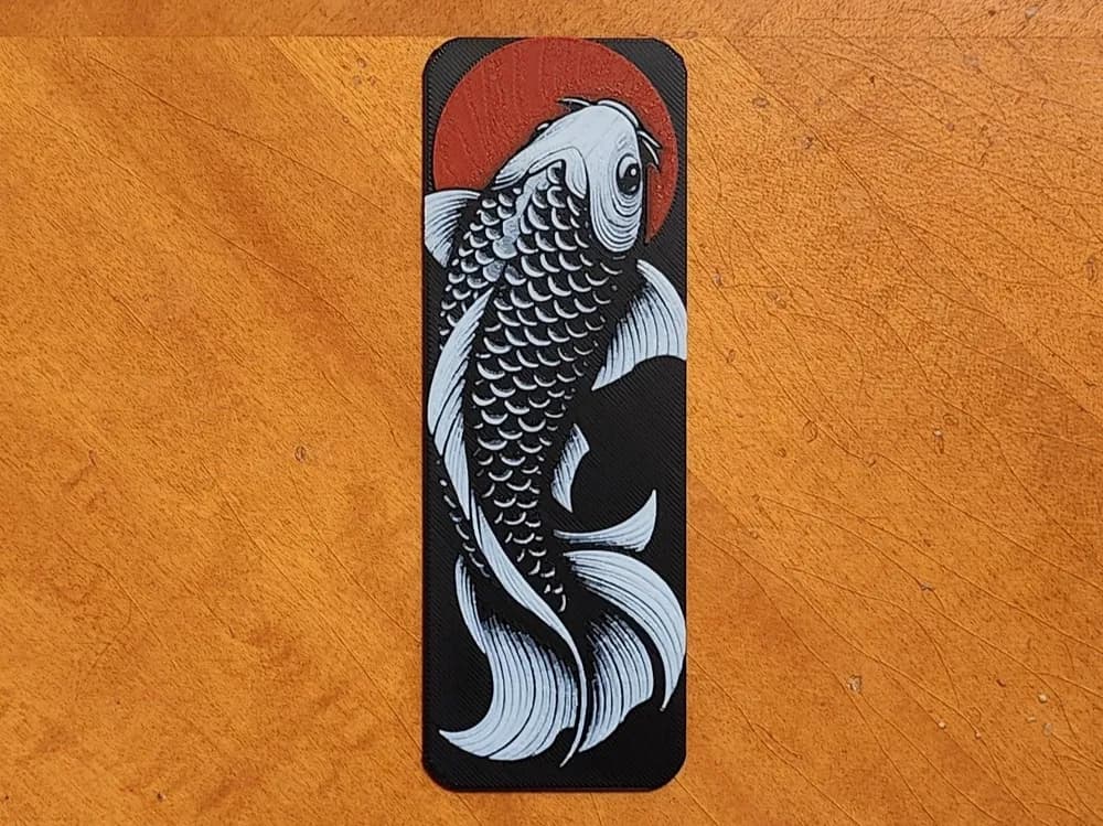 Koi Fish Carp Bookmark - Hueforge by Sarge HueForge model: Koi Fish Carp Bookmark - Hueforge by Sarge
