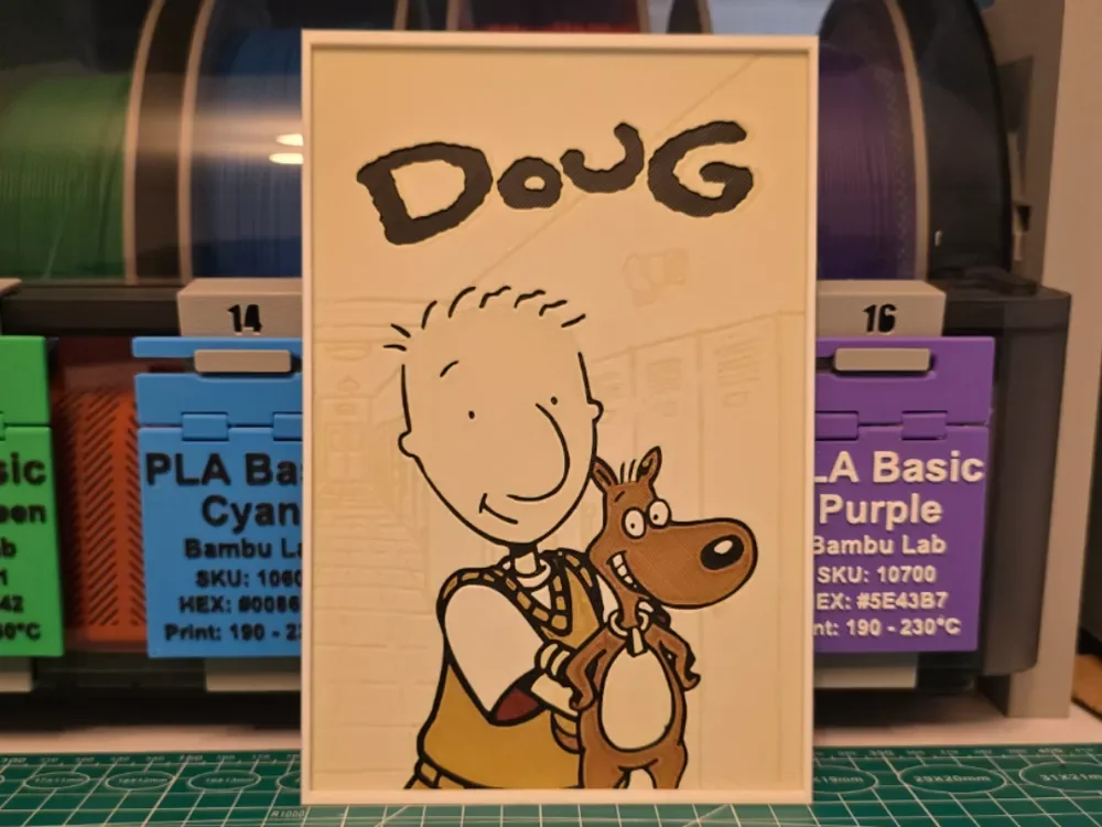 Doug Show Poster - Hueforge Art by Lumpy3D HueForge model: Doug Show Poster - Hueforge Art by Lumpy3D