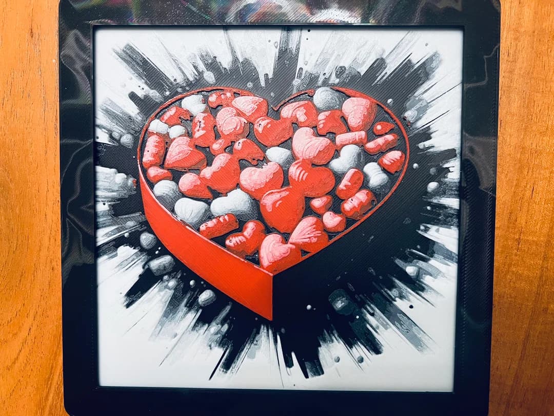 Valentines Day Box of Candy by JustBe 3D Printing HueForge model: Valentines Day Box of Candy by JustBe 3D Printing