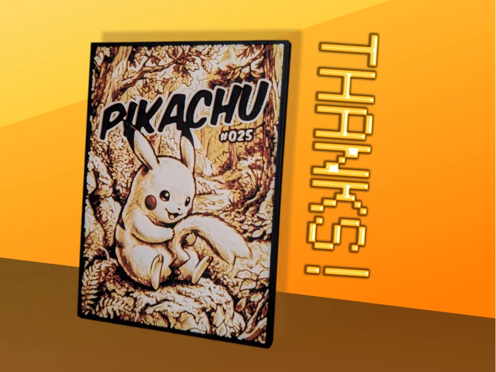 Pikachu Pokemon Hueforge & Frame by Nextopia HueForge model: Pikachu Pokemon Hueforge & Frame by Nextopia