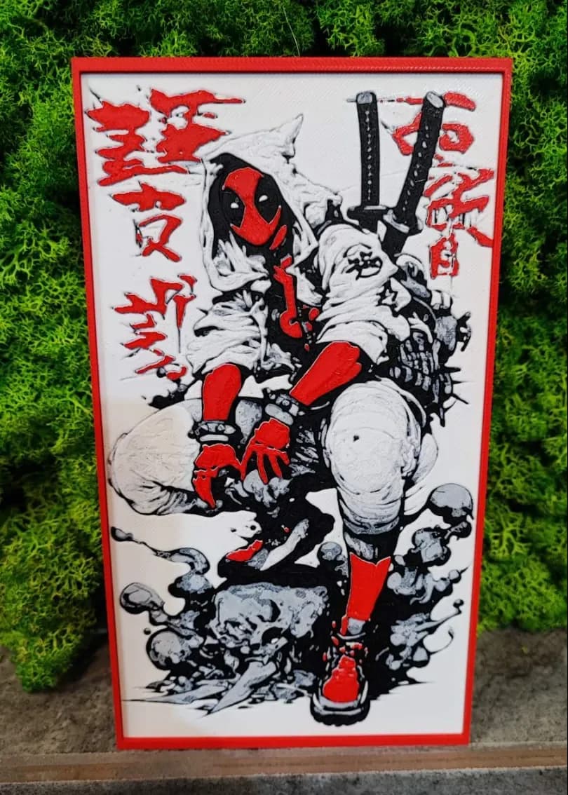 Deadpool Shinobi by Garuda3D HueForge model: Deadpool Shinobi by Garuda3D