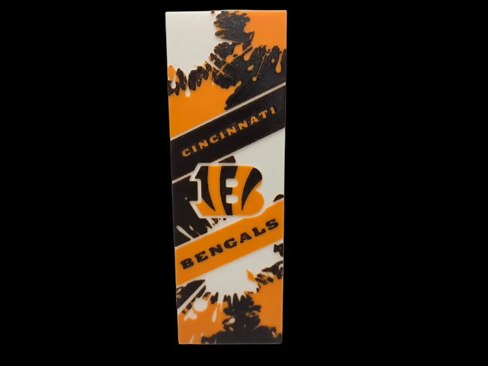 Cincinnati Bengals 50x150mm Bookmark by MythicHue's HueForge model: Cincinnati Bengals 50x150mm Bookmark by MythicHue's