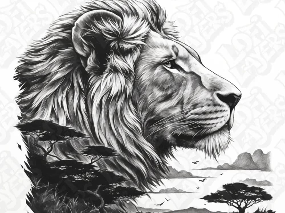 Lion Landscape Hueforge by LoFi Layers HueForge model: Lion Landscape Hueforge by LoFi Layers
