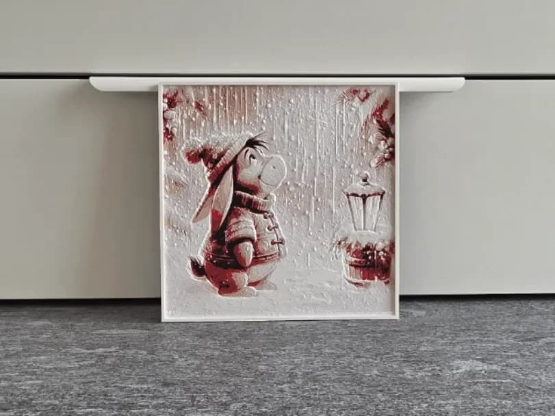 Disney Eeyore Christmas Hueforge by RIVY3Dprint HueForge model: Disney Eeyore Christmas Hueforge by RIVY3Dprint