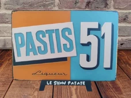 Vintage Pastis 51 Sign by leshowpatate HueForge model: Vintage Pastis 51 Sign by leshowpatate
