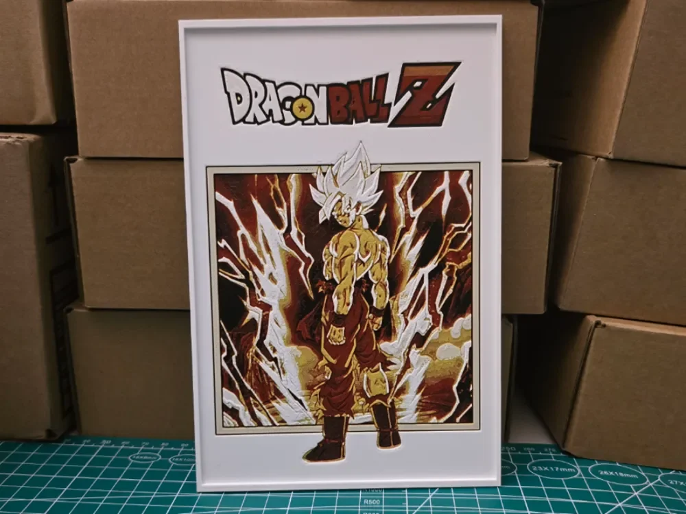 Dragon Ball Z Poster - Hueforge Art by Lumpy3D HueForge model: Dragon Ball Z Poster - Hueforge Art by Lumpy3D