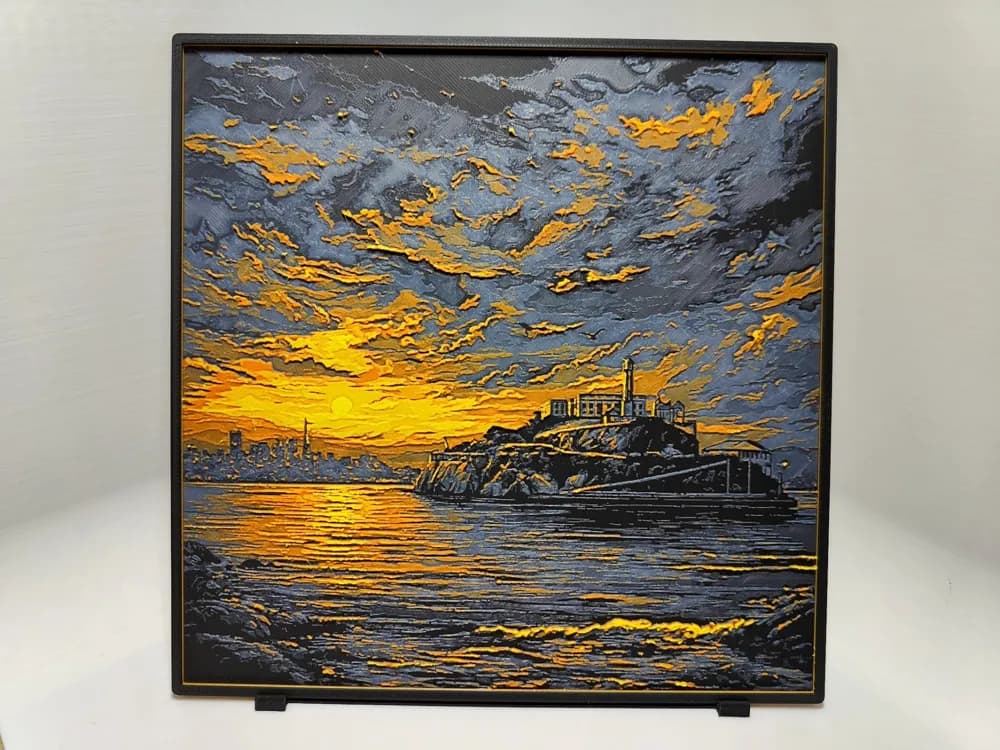 Alcatraz Island Sunset - Hueforge by BeaN HueForge model: Alcatraz Island Sunset - Hueforge by BeaN
