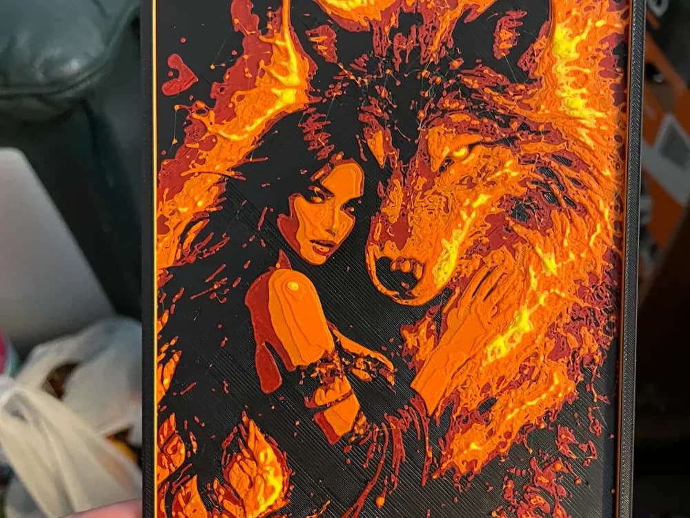 Woman and Wolf Hueforge by Advancedtechworldwide HueForge model: Woman and Wolf Hueforge by Advancedtechworldwide