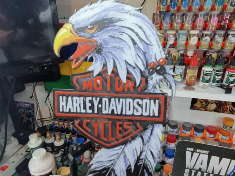 Harley Davidson Hueforge - Eagle Logo by Dakiren HueForge model: Harley Davidson Hueforge - Eagle Logo by Dakiren