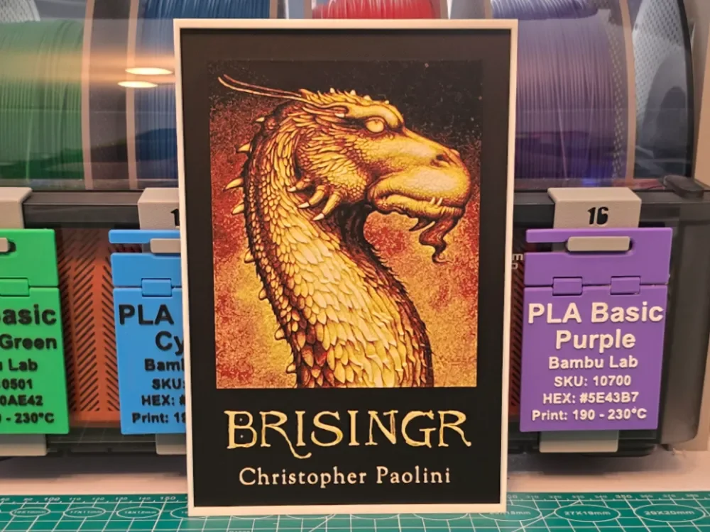 Brisingr Book Poster - Hueforge Art by Lumpy3D HueForge model: Brisingr Book Poster - Hueforge Art by Lumpy3D