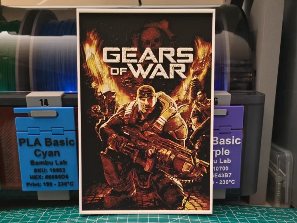 Gears of War Poster - Hueforge Art by Lumpy3D HueForge model: Gears of War Poster - Hueforge Art by Lumpy3D