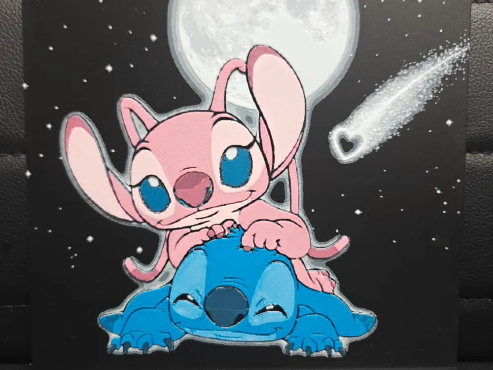Stitch & Angel by TheHueforgeLady HueForge model: Stitch & Angel by TheHueforgeLady