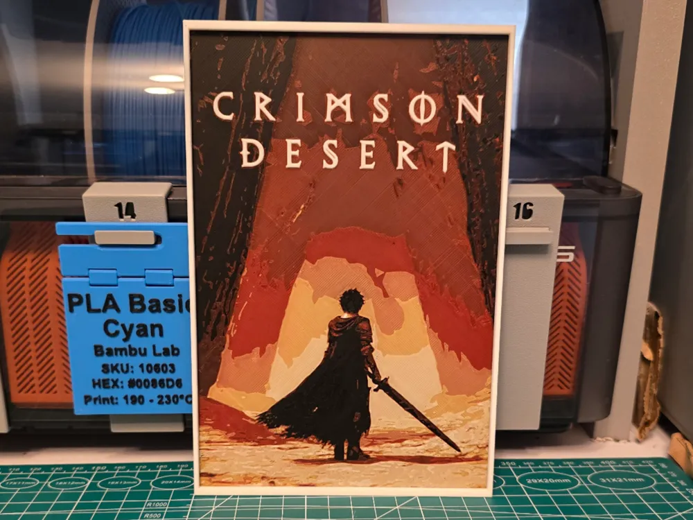 Crimson Desert Game Poster - Huefroge Art by Lumpy3D HueForge model: Crimson Desert Game Poster - Huefroge Art by Lumpy3D