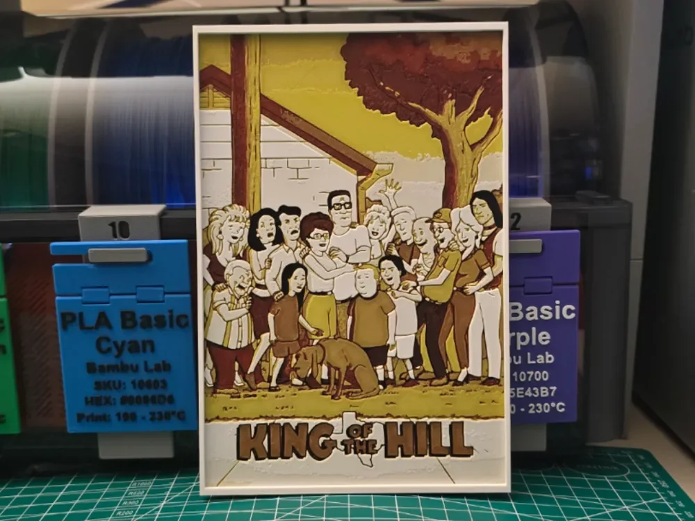 King of the Hill Poster - Hueforge Art by Lumpy3D HueForge model: King of the Hill Poster - Hueforge Art by Lumpy3D