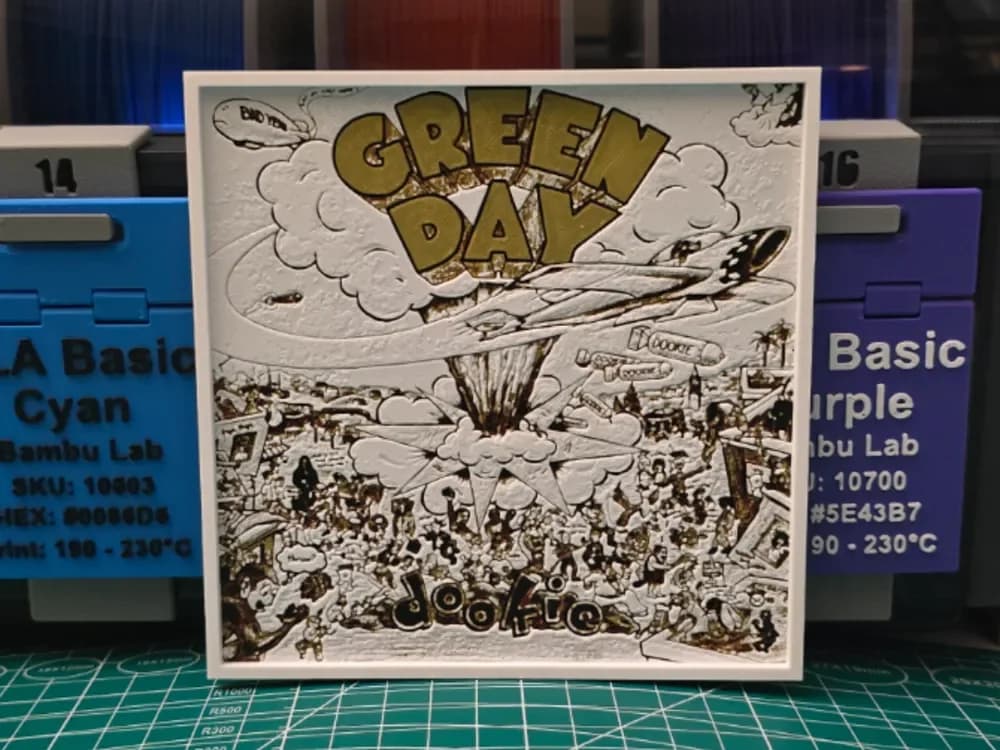 Green Day "Dookie" Album - Hueforge Art by Lumpy3D HueForge model: Green Day "Dookie" Album - Hueforge Art by Lumpy3D