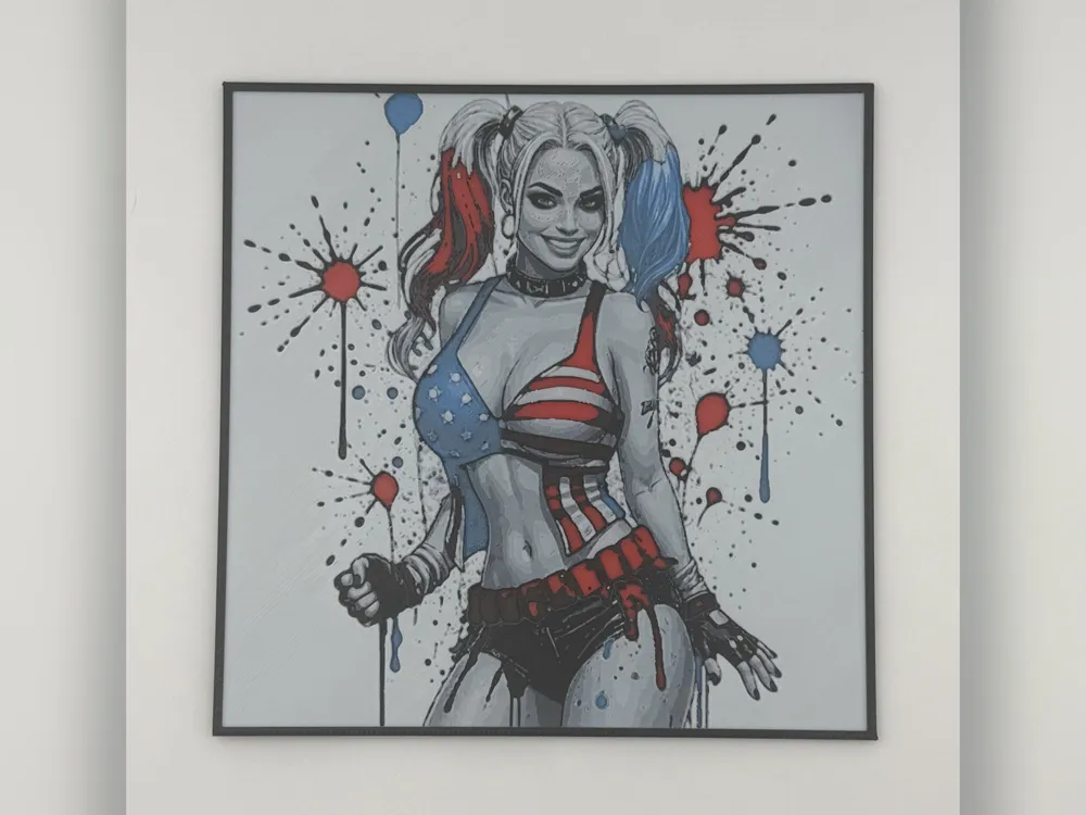 Harley Quinn Square Bikini HueForge Print Harley Quinn Square Bikini HueForge Print