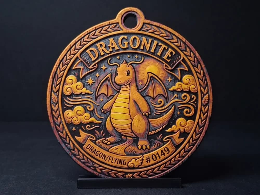 Dragonite #0149 - Pokemon Ornament by LED HueForge model: Dragonite #0149 - Pokemon Ornament by LED