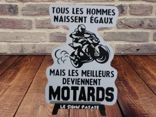 Humorous Motorcycle Plaque Hueforge by leshowpatate HueForge model: Humorous Motorcycle Plaque Hueforge by leshowpatate