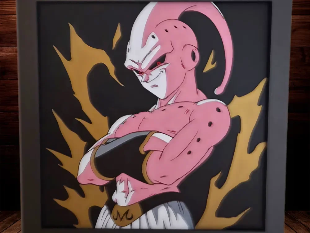 Super Buu - Dragon Ball Z by Side Quest Hues HueForge model: Super Buu - Dragon Ball Z by Side Quest Hues