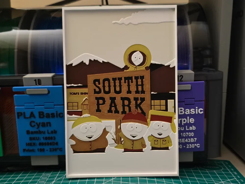 South Park Poster - Hueforge Art by Lumpy3D HueForge model: South Park Poster - Hueforge Art by Lumpy3D