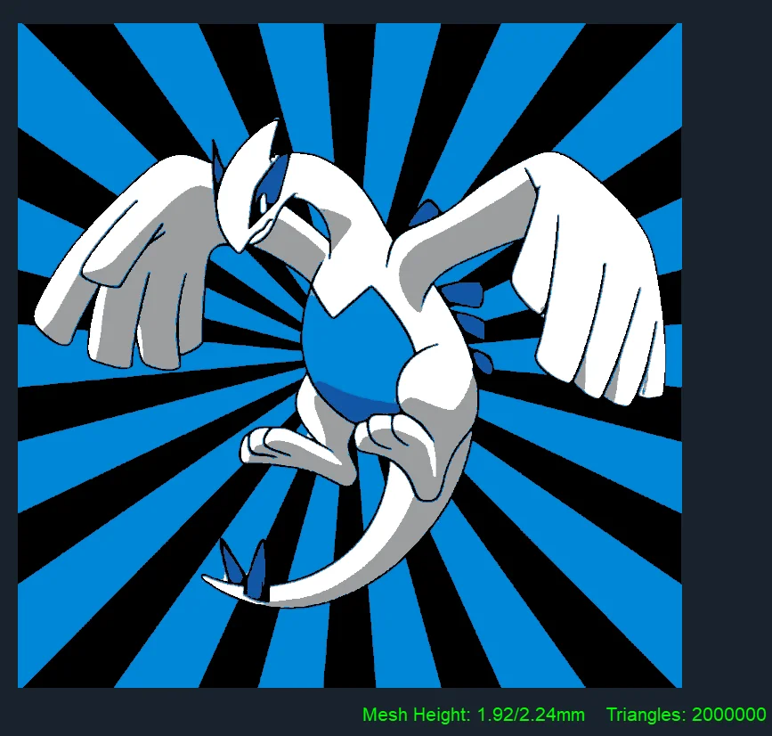 Lugia - Pokemon Hueforge by Canadian Gamer HueForge model: Lugia - Pokemon Hueforge by Canadian Gamer