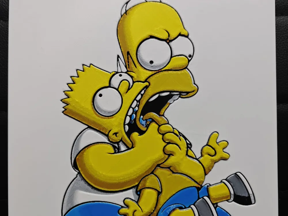 Bart & Homer V2 5 Colours 1 AMS by TheHueforgeLady HueForge model: Bart & Homer V2 5 Colours 1 AMS by TheHueforgeLady