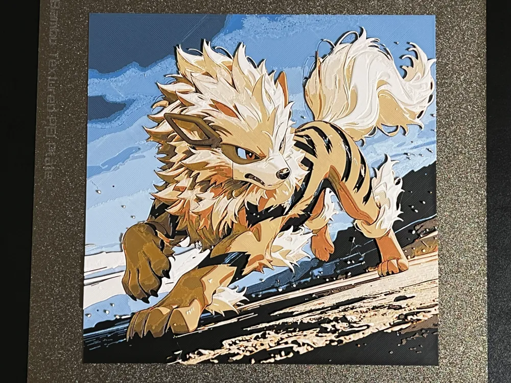 Arcanine Pokemon Hueforge by FantasyZ HueForge model: Arcanine Pokemon Hueforge by FantasyZ