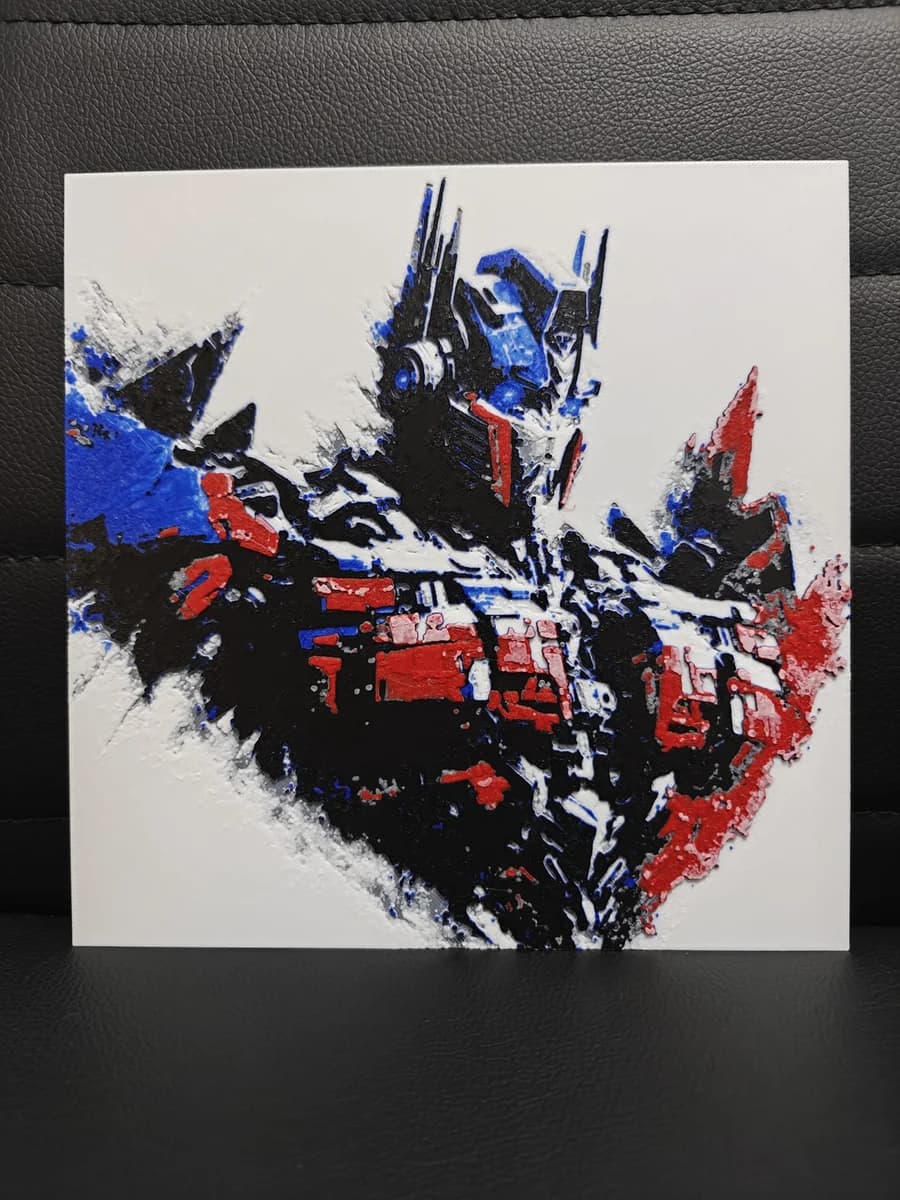 Optimus Prime Closeup by TheHueforgeLady HueForge model: Optimus Prime Closeup by TheHueforgeLady