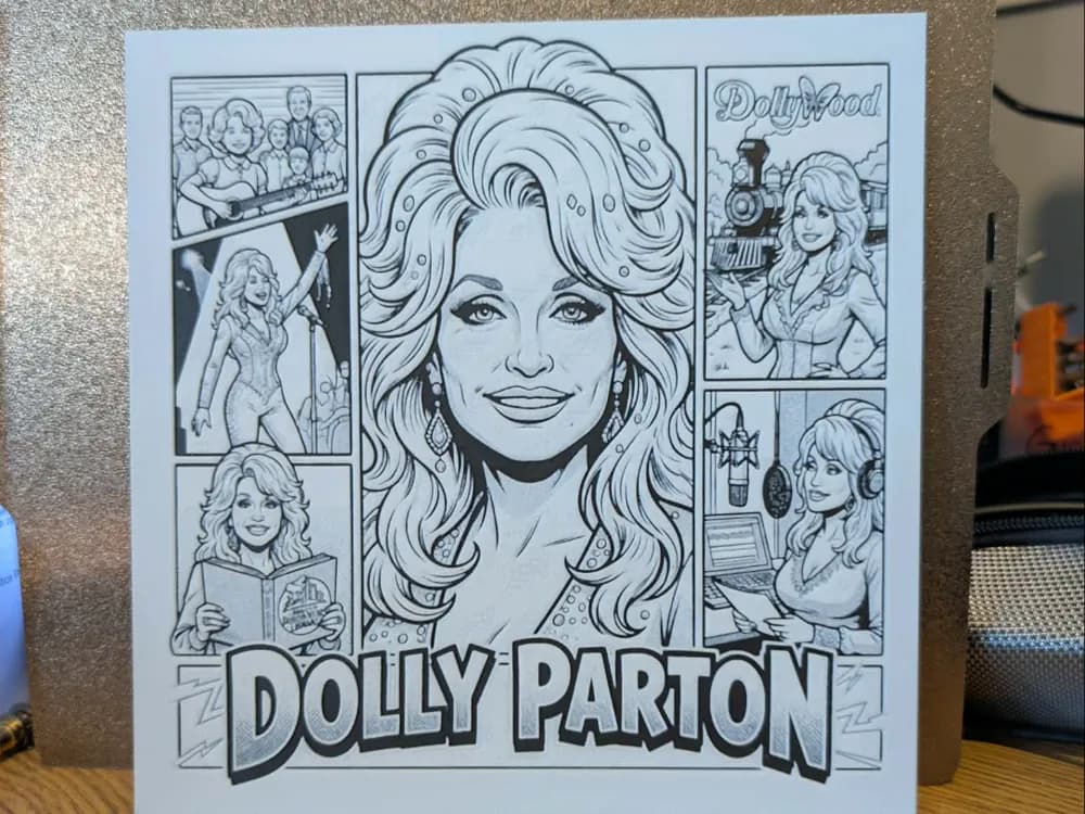 Dolly parton - hueforge 2 colours by 3dGlow HueForge model: Dolly parton - hueforge 2 colours by 3dGlow