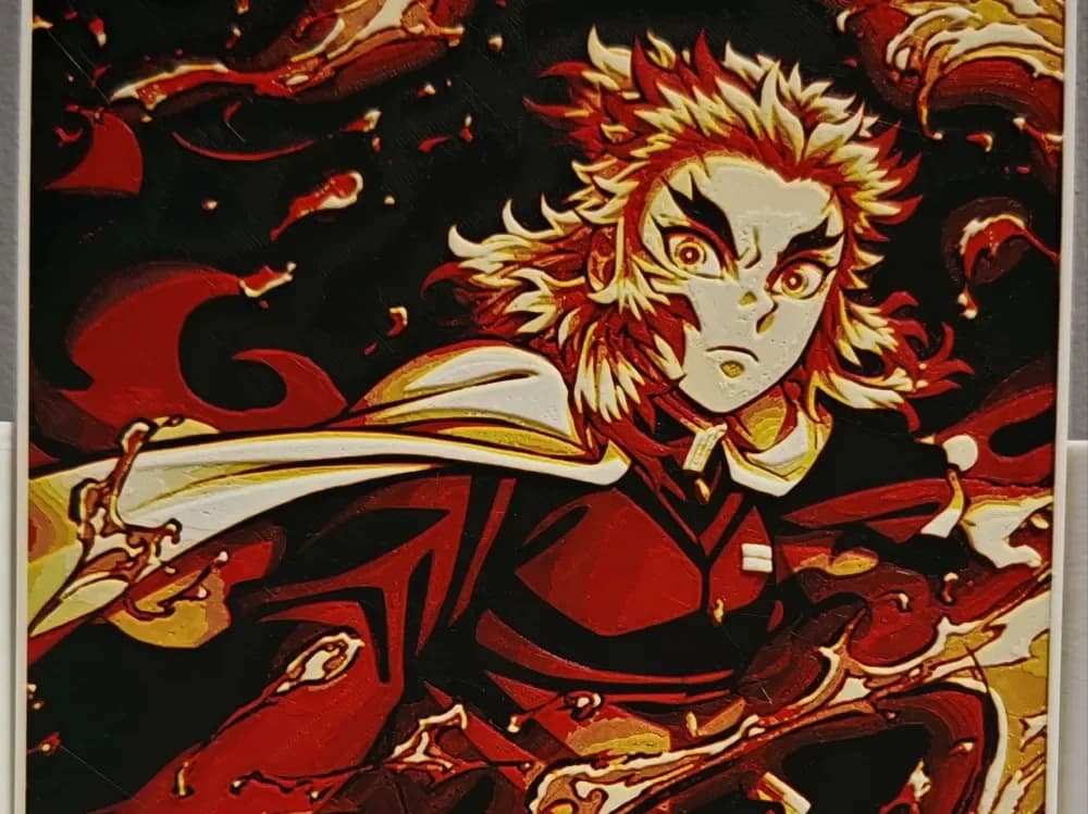 Kyojuro Rengoku - Demon Slayer by bzz999 HueForge model: Kyojuro Rengoku - Demon Slayer by bzz999