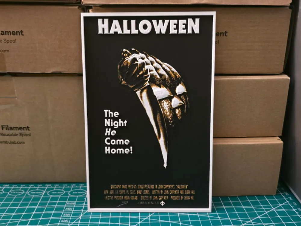 HueForge model: Halloween Movie Poster - Hueforge Art V2 by Lumpy3D