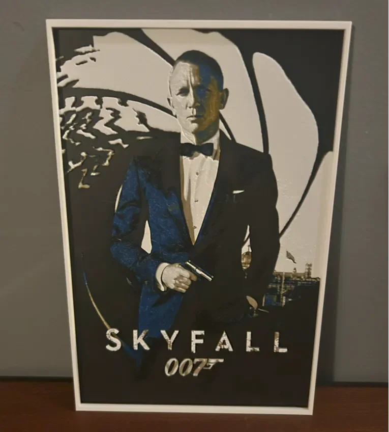 Hueforge Movie Poster - Skyfall 007 - by JoDau HueForge model: Hueforge Movie Poster - Skyfall 007 - by JoDau