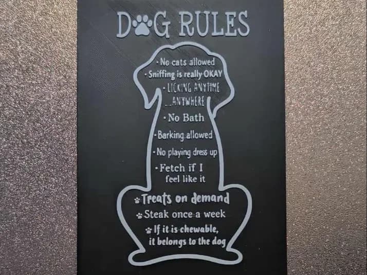 Dog rules - 2 colours by 3dGlow HueForge model: Dog rules - 2 colours by 3dGlow