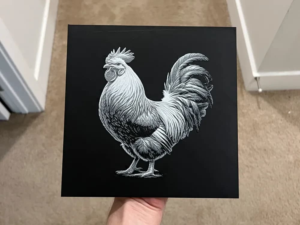 Rooster Art Hueforge by RP47 Designs HueForge model: Rooster Art Hueforge by RP47 Designs