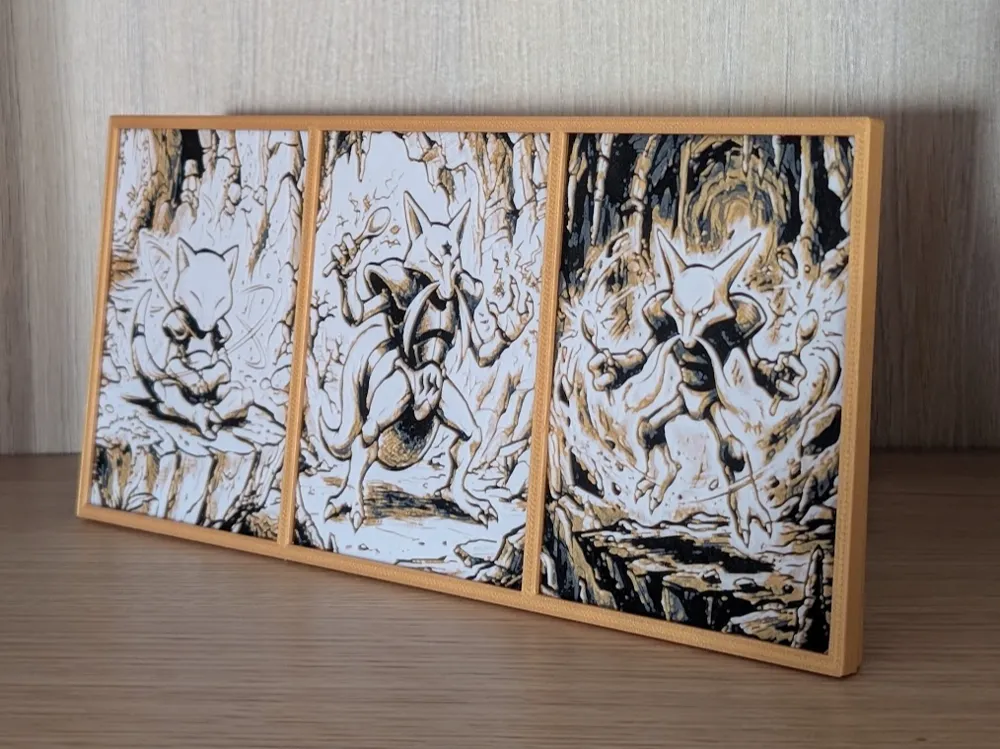 Abra, Kadabra & Alakazam Pokemon Hueforge & Frame by Nextopia HueForge model: Abra, Kadabra & Alakazam Pokemon Hueforge & Frame by Nextopia