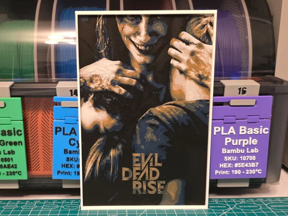 Evil Dead Rise Movie Poster - Hueforge Art by Lumpy3D HueForge model: Evil Dead Rise Movie Poster - Hueforge Art by Lumpy3D