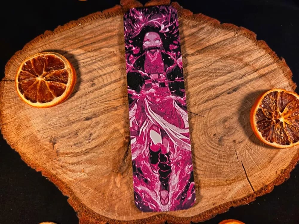 Demon Slayer Nezuko Kamado bookmark by EternalDesigns3D HueForge model: Demon Slayer Nezuko Kamado bookmark by EternalDesigns3D
