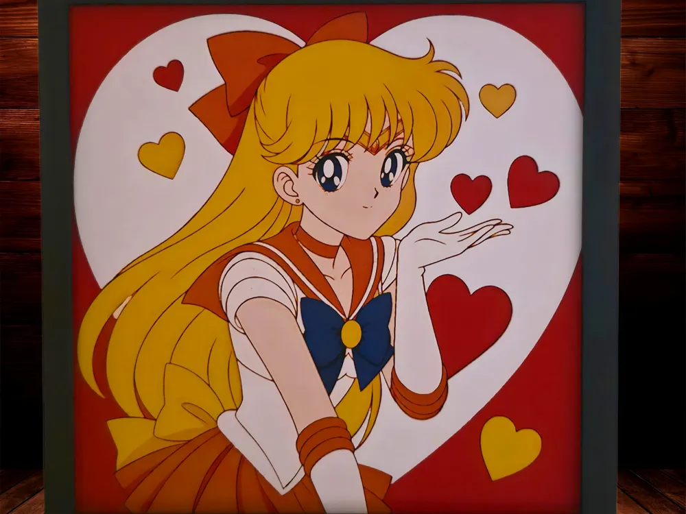 Minako Aino Aka "Sailor Venus" - Sailor Moon by Side Quest Hues HueForge model: Minako Aino Aka "Sailor Venus" - Sailor Moon by Side Quest Hues