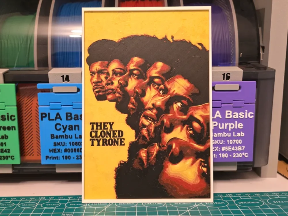 HueForge model: They Cloned Tyrone Movie Poster - Hueforge Art by Lumpy3D