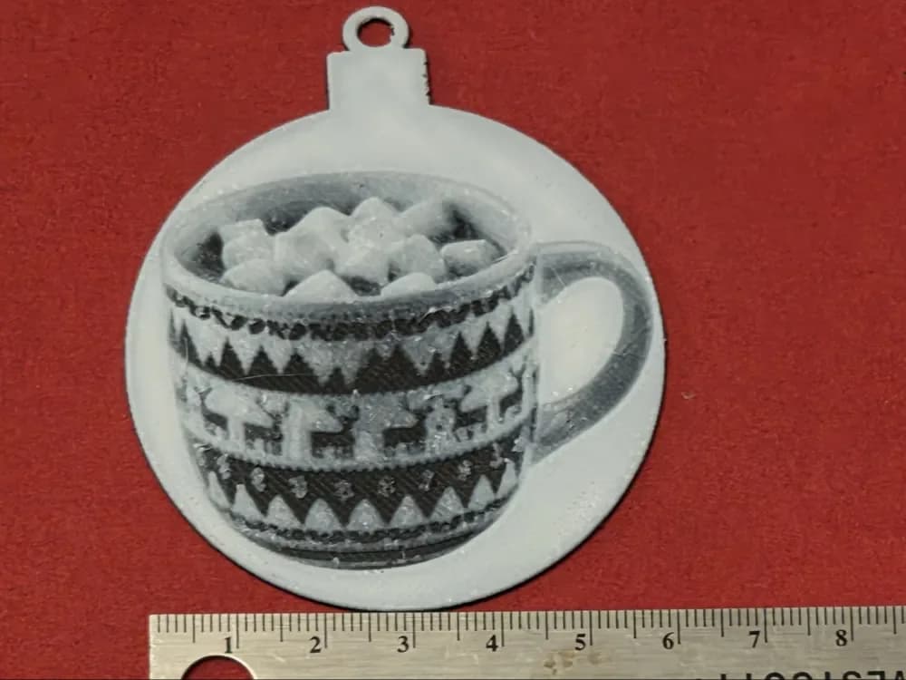 Hot Chocolate Christmas Tree Ornament Hueforge by AirMechDesigns HueForge model: Hot Chocolate Christmas Tree Ornament Hueforge by AirMechDesigns