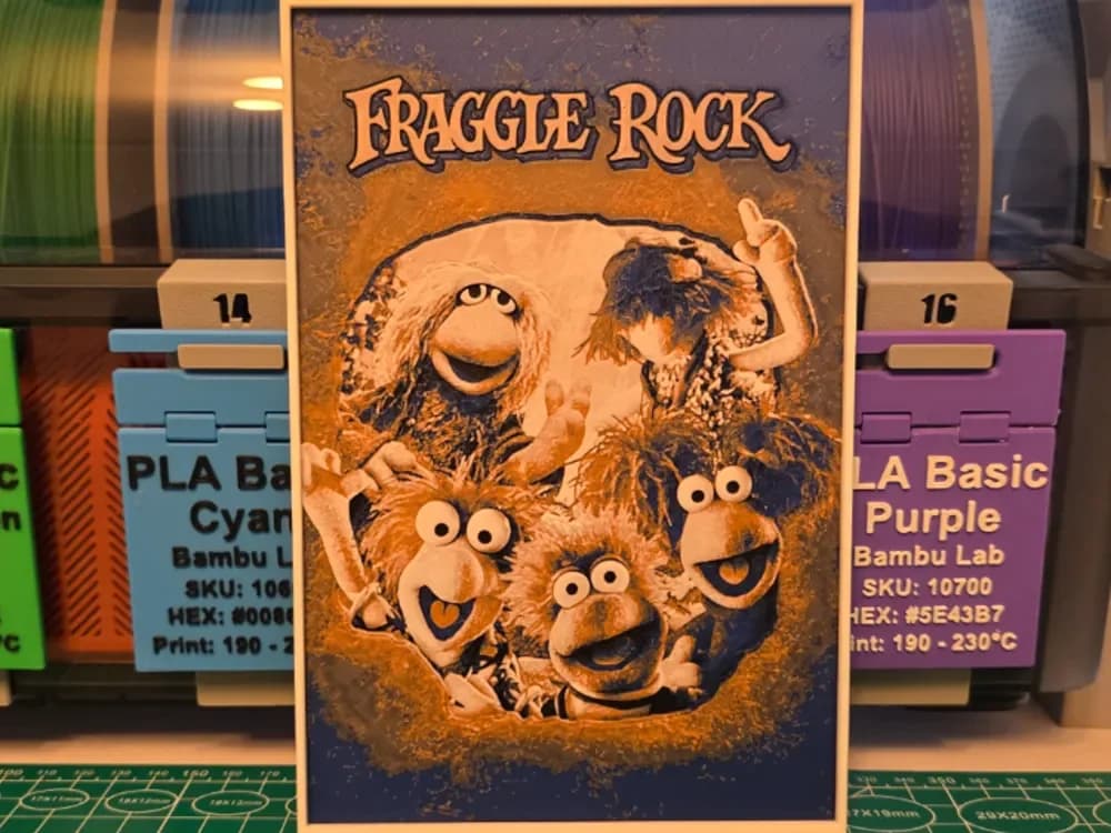 Fraggle Rock Poster - Hueforge Art by Lumpy3D HueForge model: Fraggle Rock Poster - Hueforge Art by Lumpy3D