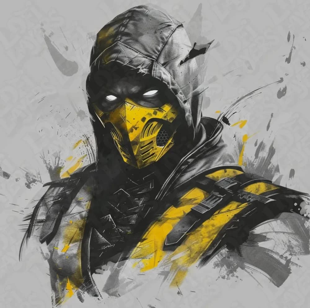 Scorpion (Mortal Kombat) Hueforge by LoFi Layers HueForge model: Scorpion (Mortal Kombat) Hueforge by LoFi Layers