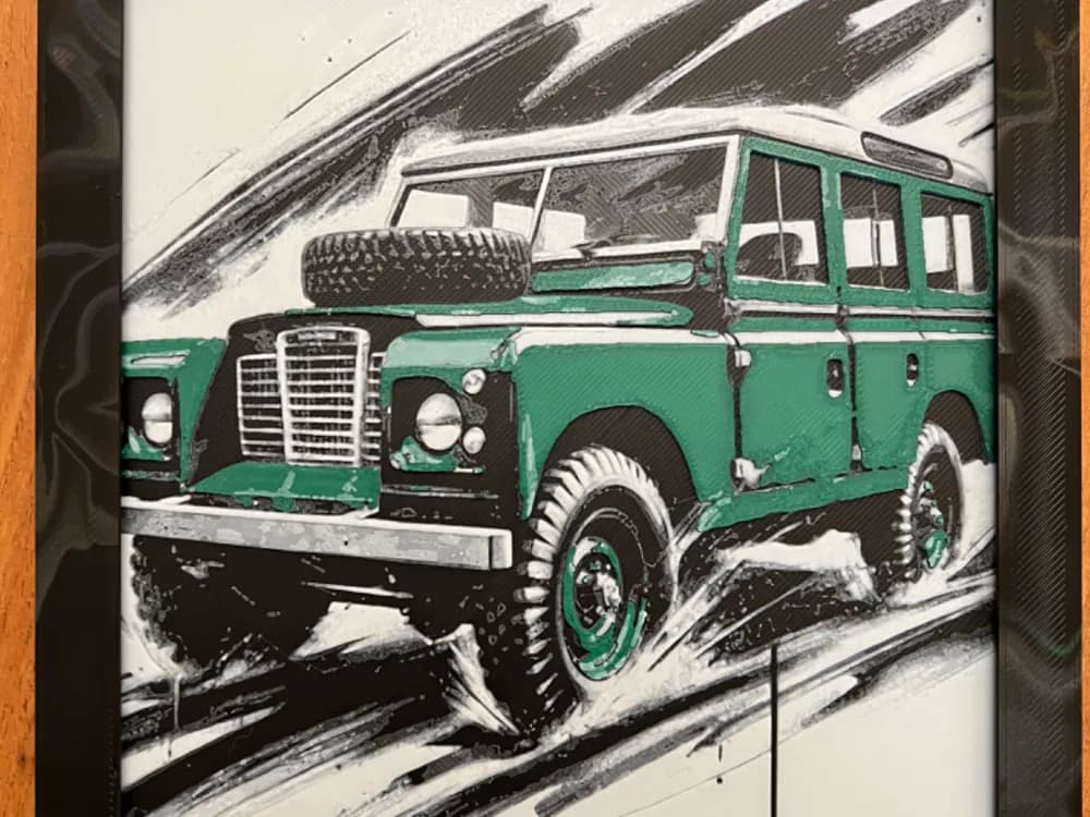 Land Rover (Classic) by JustBe 3D Printing HueForge model: Land Rover (Classic) by JustBe 3D Printing